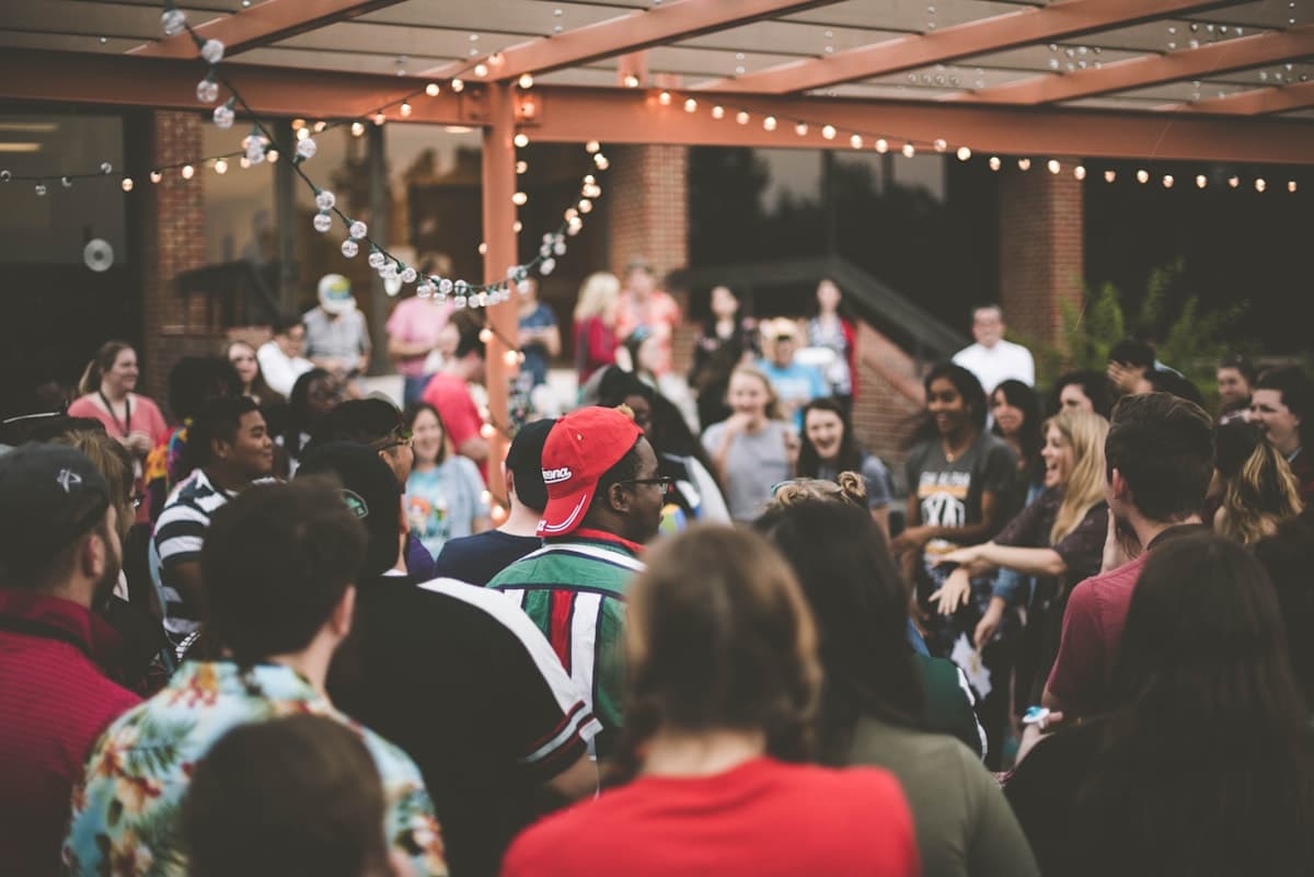 Corporate event with guests networking