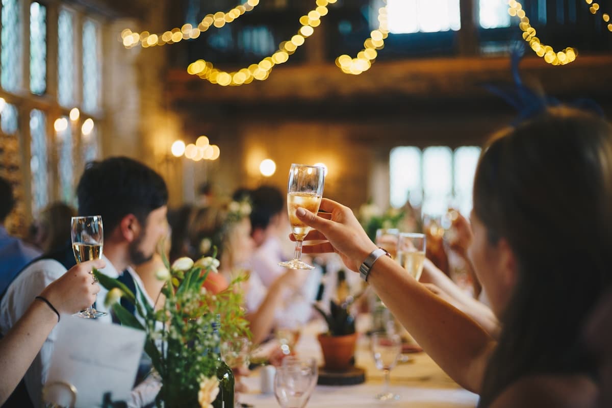 Festive private celebration with lights and decor